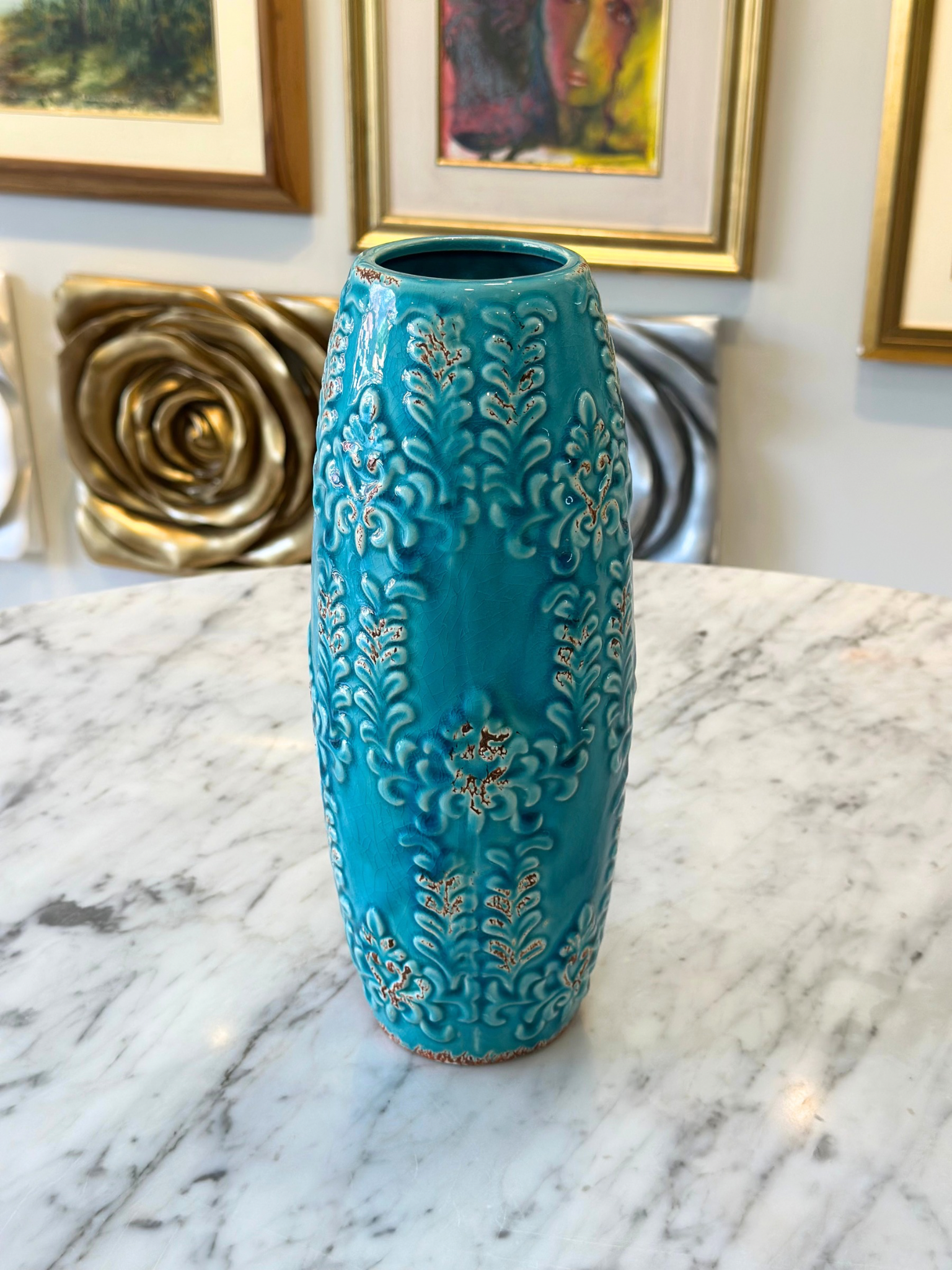 Jarrón Turquesa Vintage (32cm)