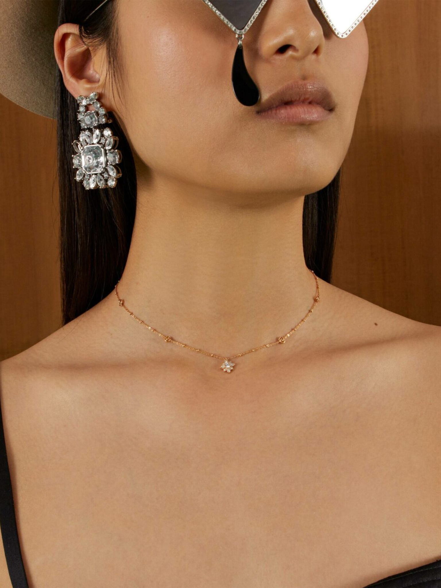 Collar Gucci Flower Double G con Diamantes