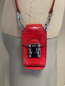 Mini Bandolera De cuero Roja SAAD