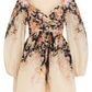 Vestido Corto con Estampado Floral Zimmermann (Talle 2)