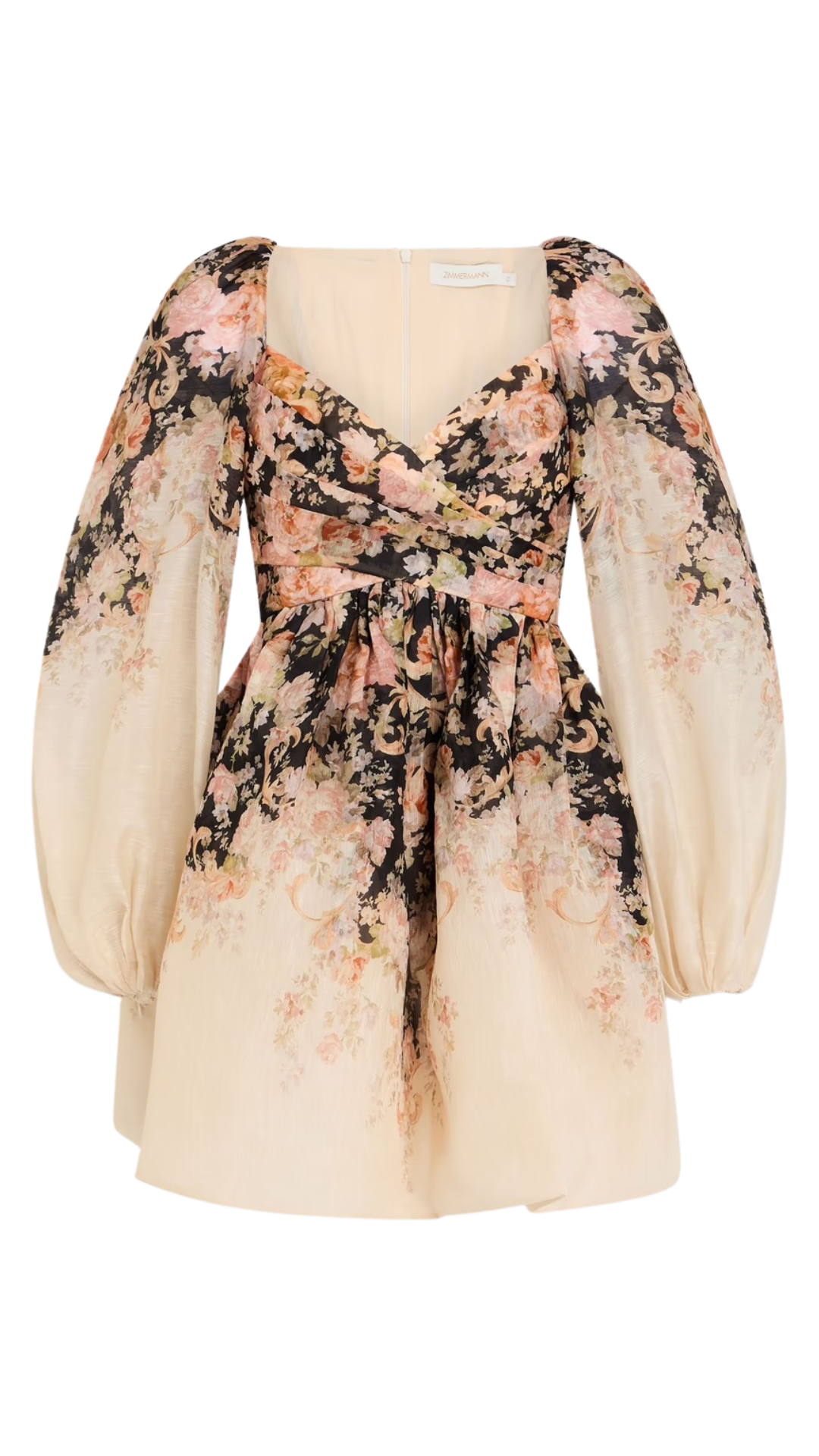 Vestido Corto con Estampado Floral Zimmermann (Talle 2)