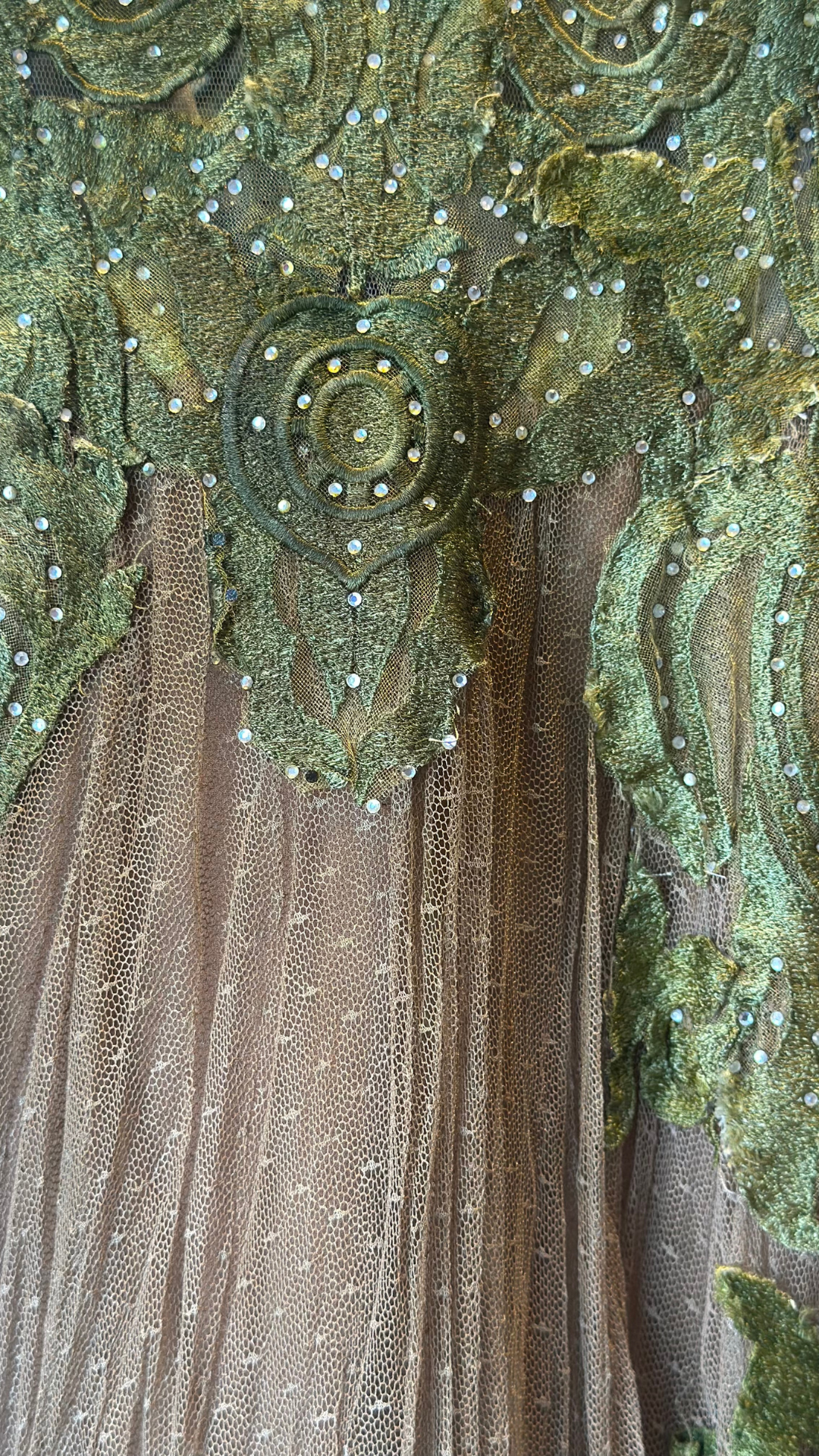 Vestido Largo Verde con Tul Ilse Jara (S)