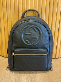Mochila Negra Gucci Soho Interlocking