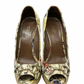 Pumps Peep-Toe Gucci Horsebit Floral Canvas (39)