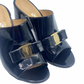 Mules Salvatore Ferragamo de Charol Negro con Lazo Gancini (36.5)