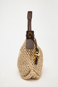 Cartera Zara Raffia de Hombro (Nueva)
