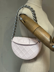 Bandolera Rosa Tory Burch Mini Fleming Soft Crescent