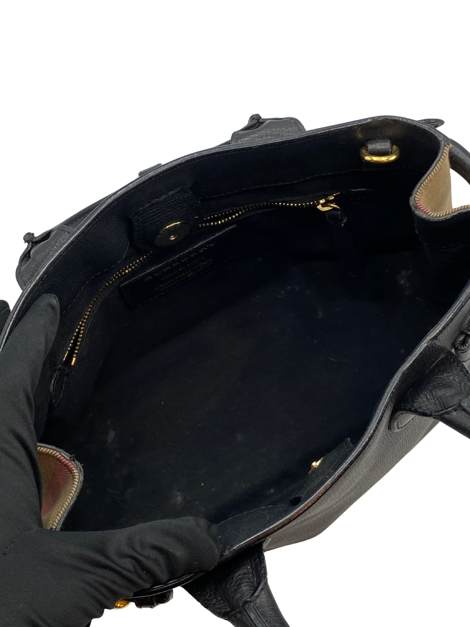 Bolso de Mano Burberry Small Banner House Check Derby Tote – The