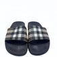 Zapatilla Burberry Brown Check Pattern Slide Sandals (44)