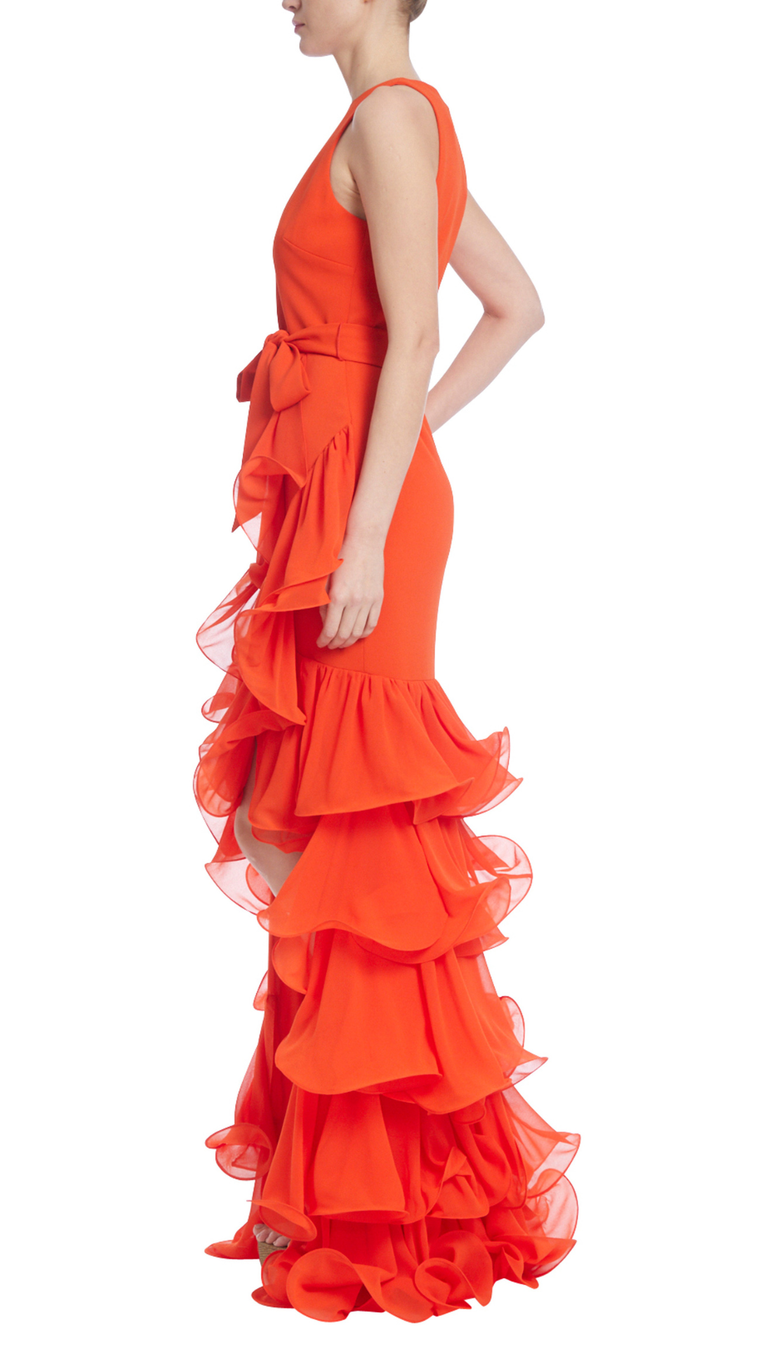 Vestido Naranja Badgley Mischka (Talle 4)
