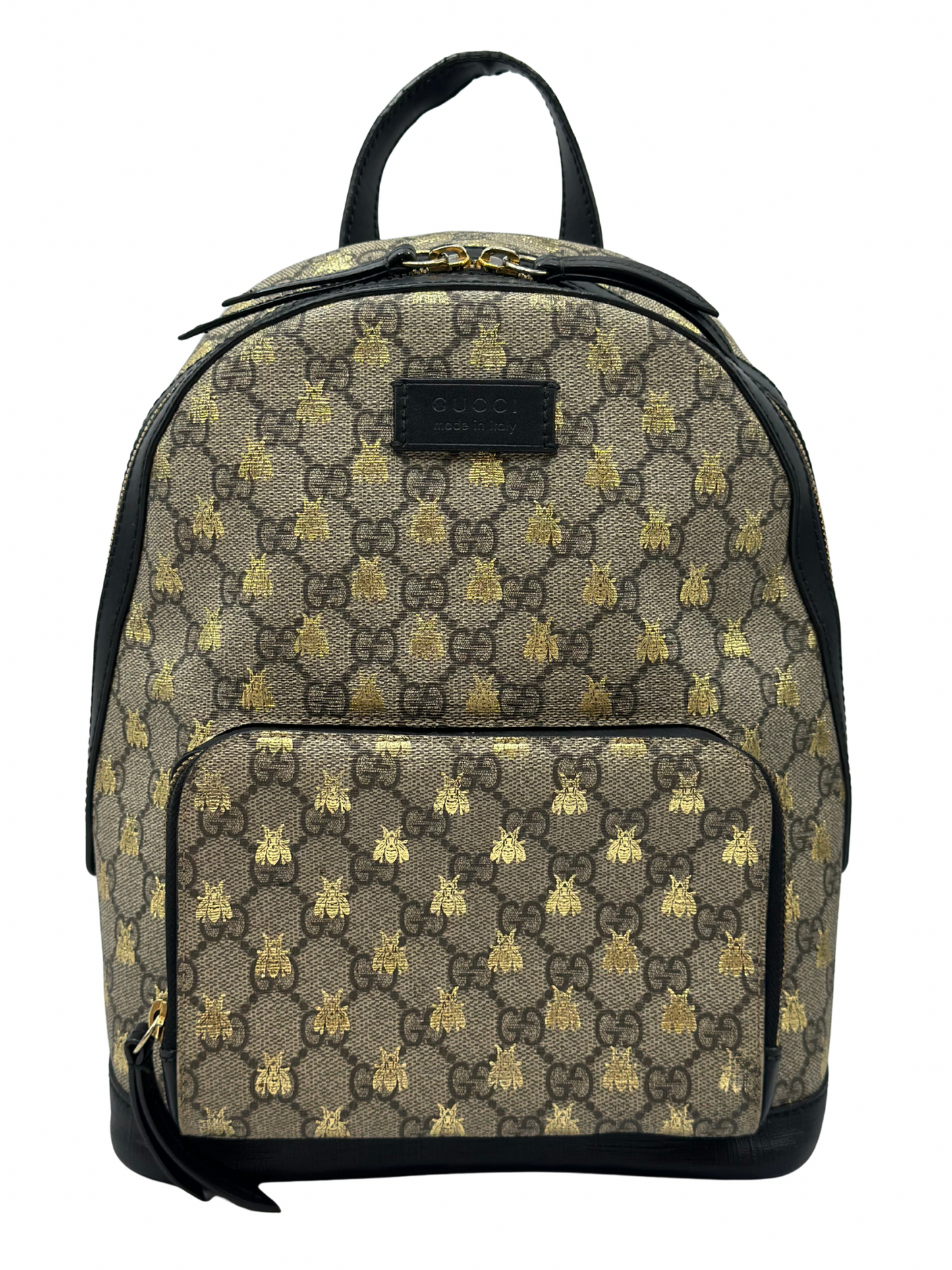 Mochila Pequeña Gucci GG Supreme Gold Bees
