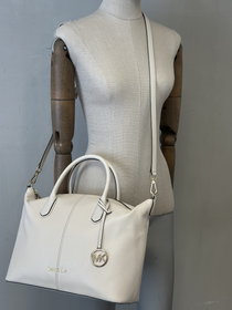 Cartera Blanca Michael Kors Hyde Large Satchel