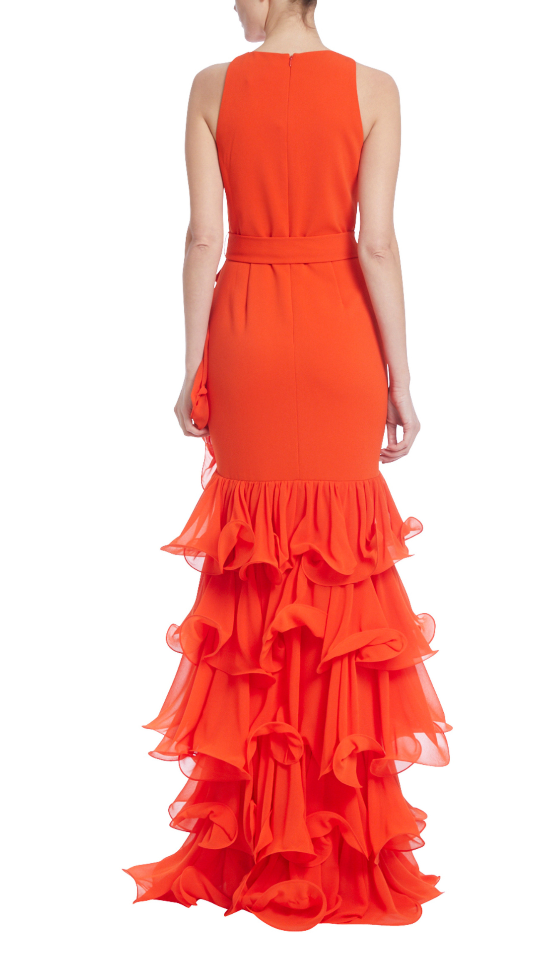 Vestido Naranja Badgley Mischka (Talle 4)