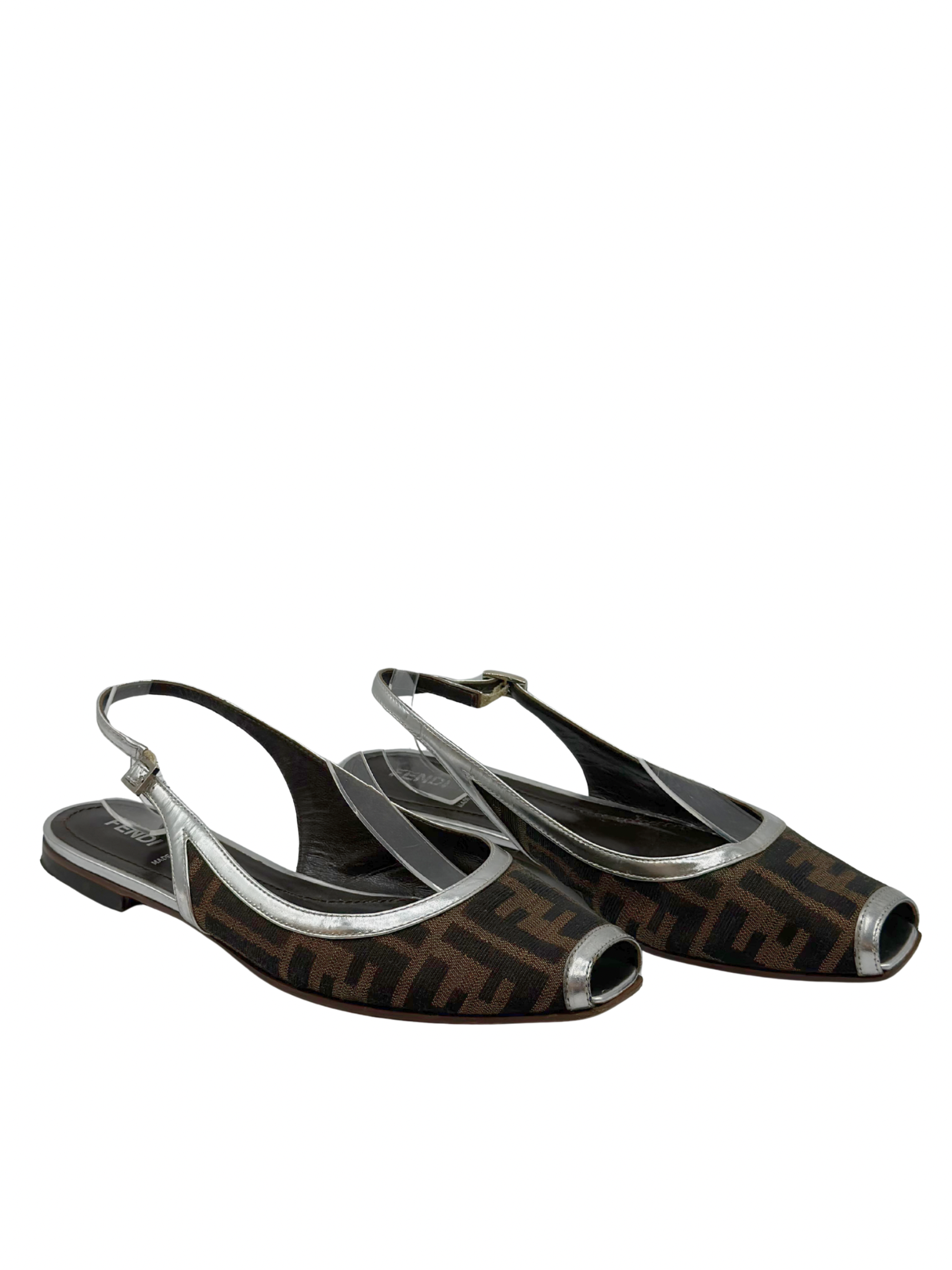 Sandalias Fendi Zucca Slingback (39.5)