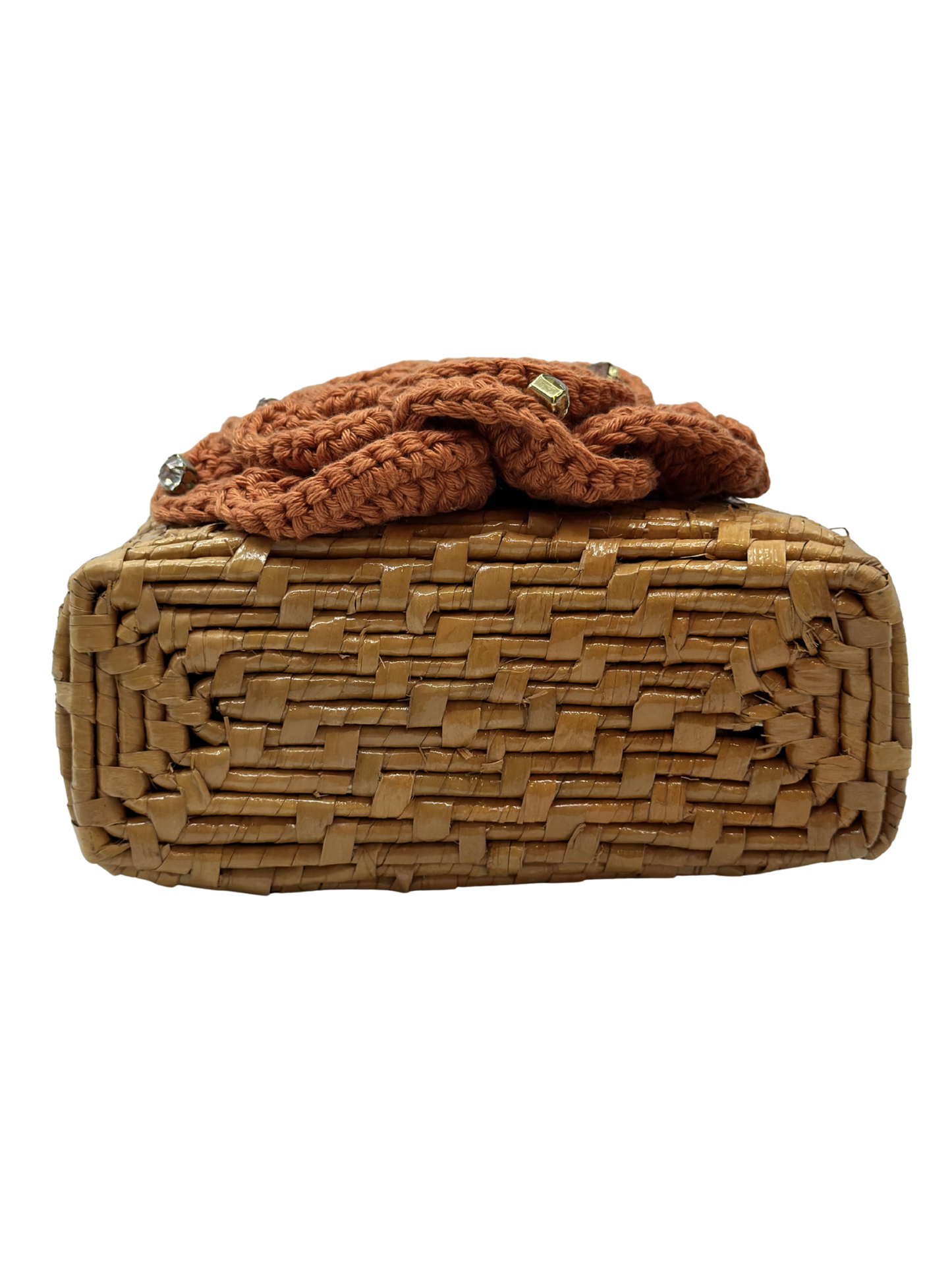 Mini Bolso Cristina Sabatini Crochet Flower Trunk Brown