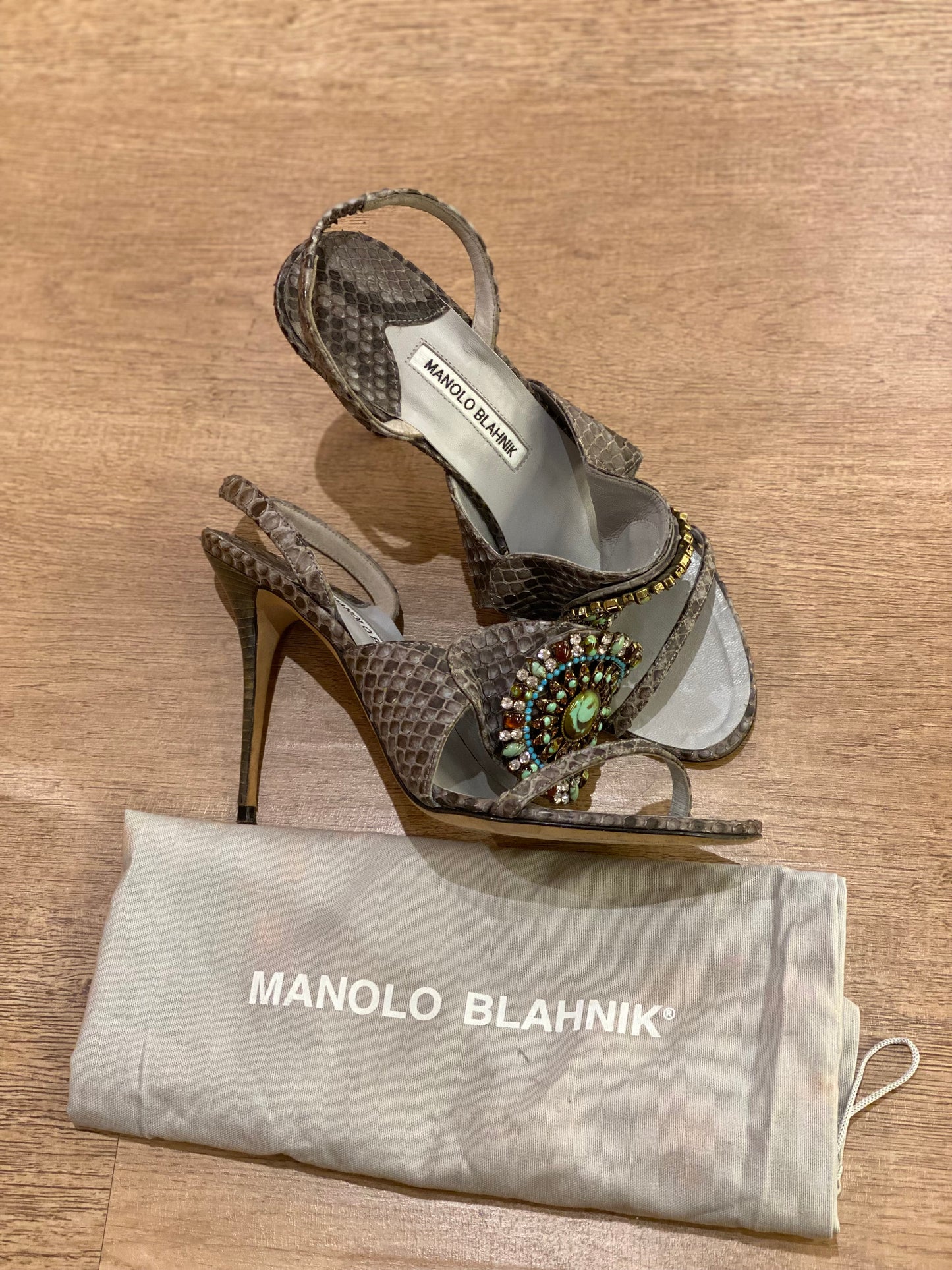 Sandalia Manolo Blahnik Python (Eu 40)