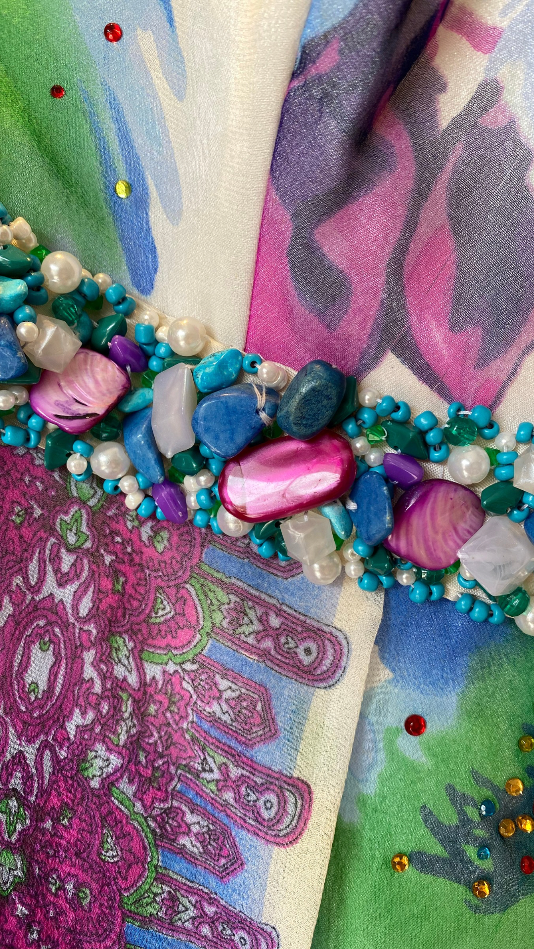 Vestido Largo con Apliques Margarita Vargas Peña (S)