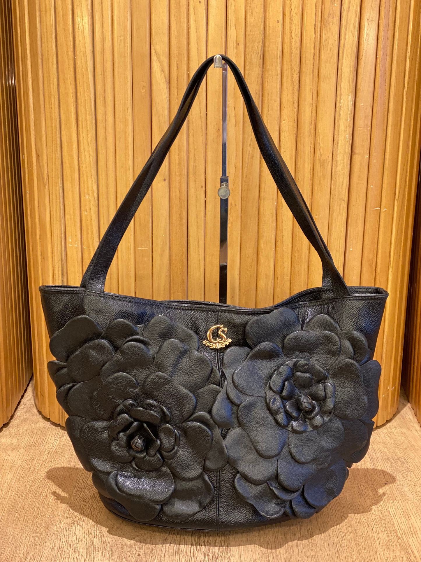 Cartera de Cuero Negra Carmen Steffens
