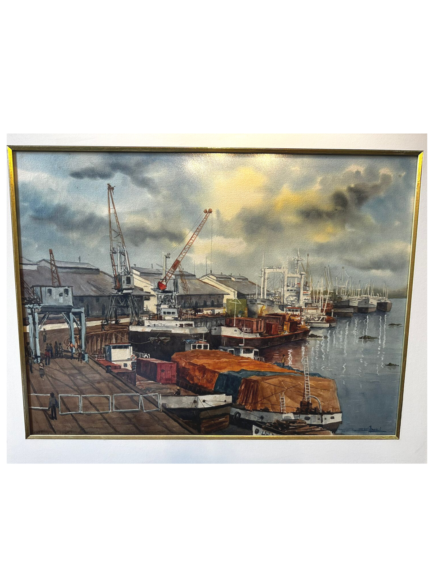 Cuadro "El Puerto" de Emilli Aparici 72 x 53 cm