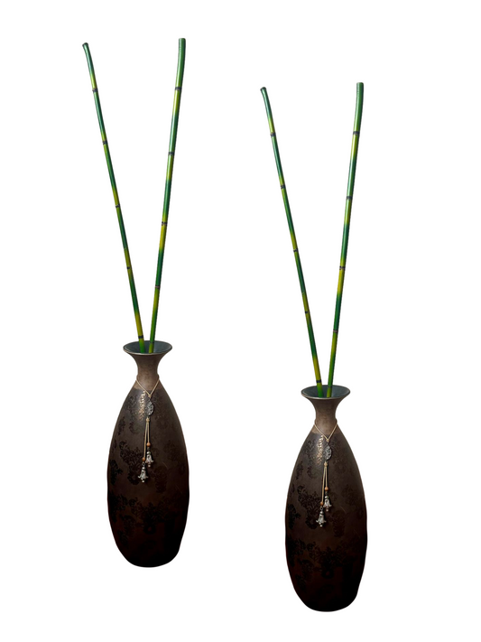 2 Jarrones con Bamboos Da Roberta 52 cm de altura