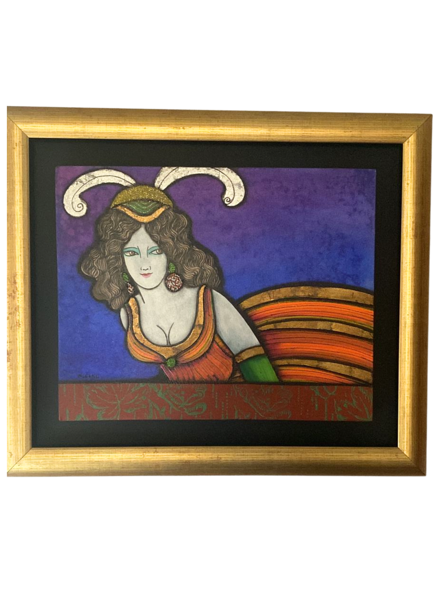 Cuadro "Dama en el Balcón" de Migliorisi  40 x 50 cm