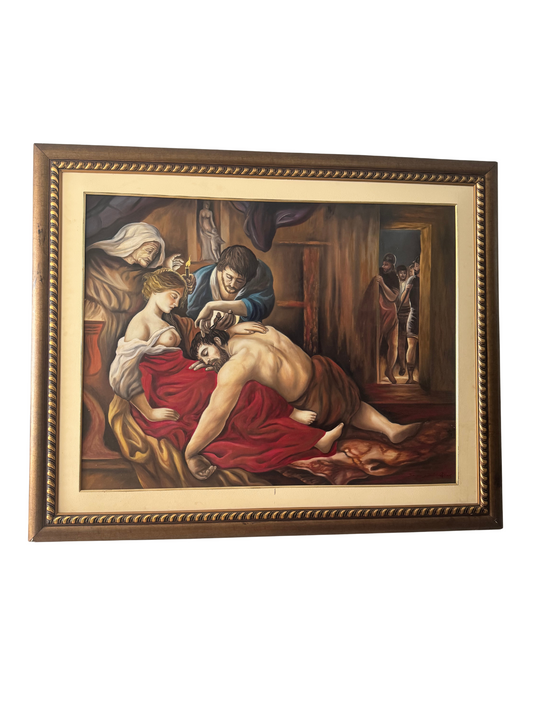Cuadro óleo sobre lienzo – Sansón y Dalila 160 x 120 cm.