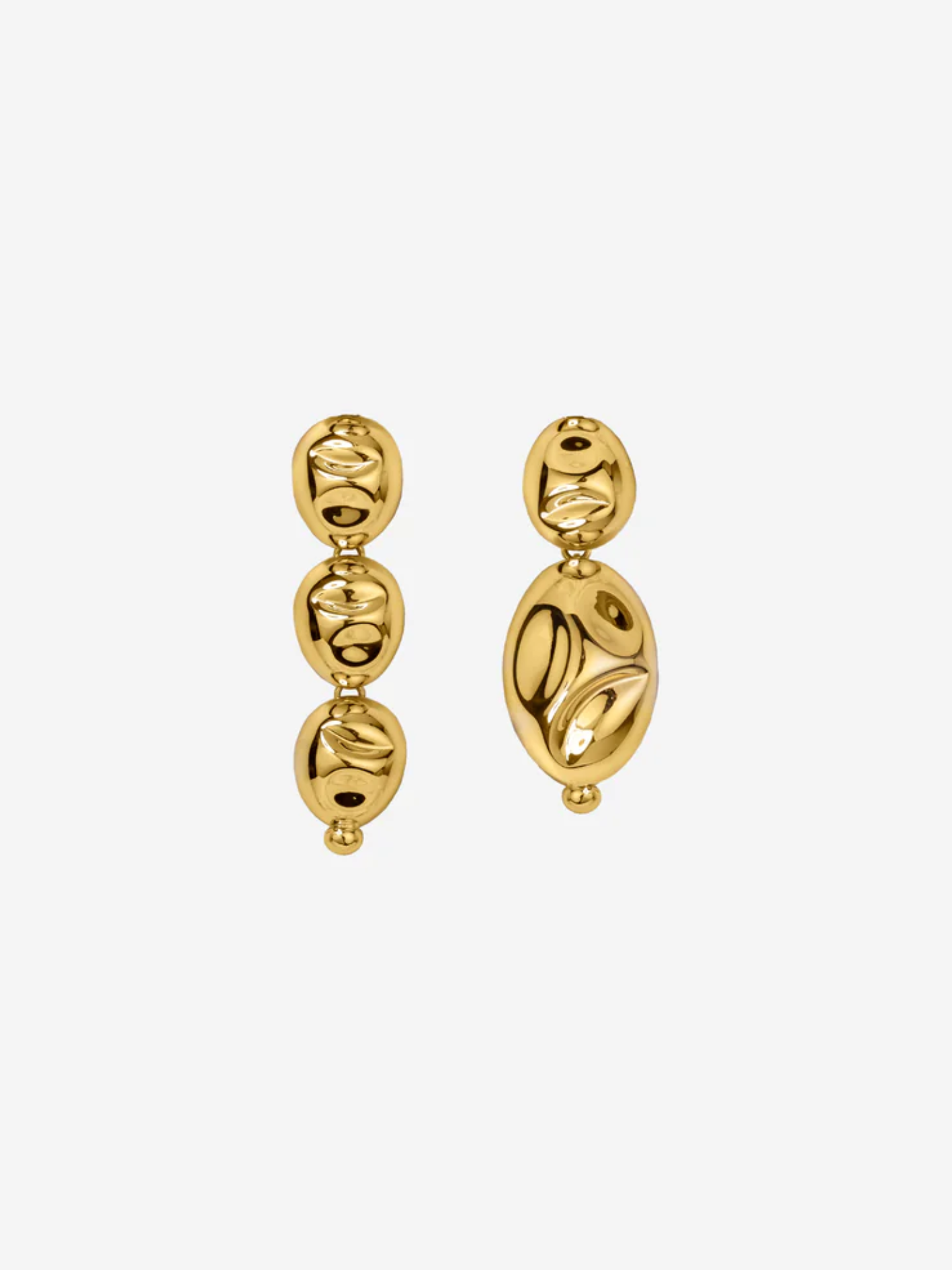 Aros Sordo Puerto Asymmetric Bañado en Oro 24KT