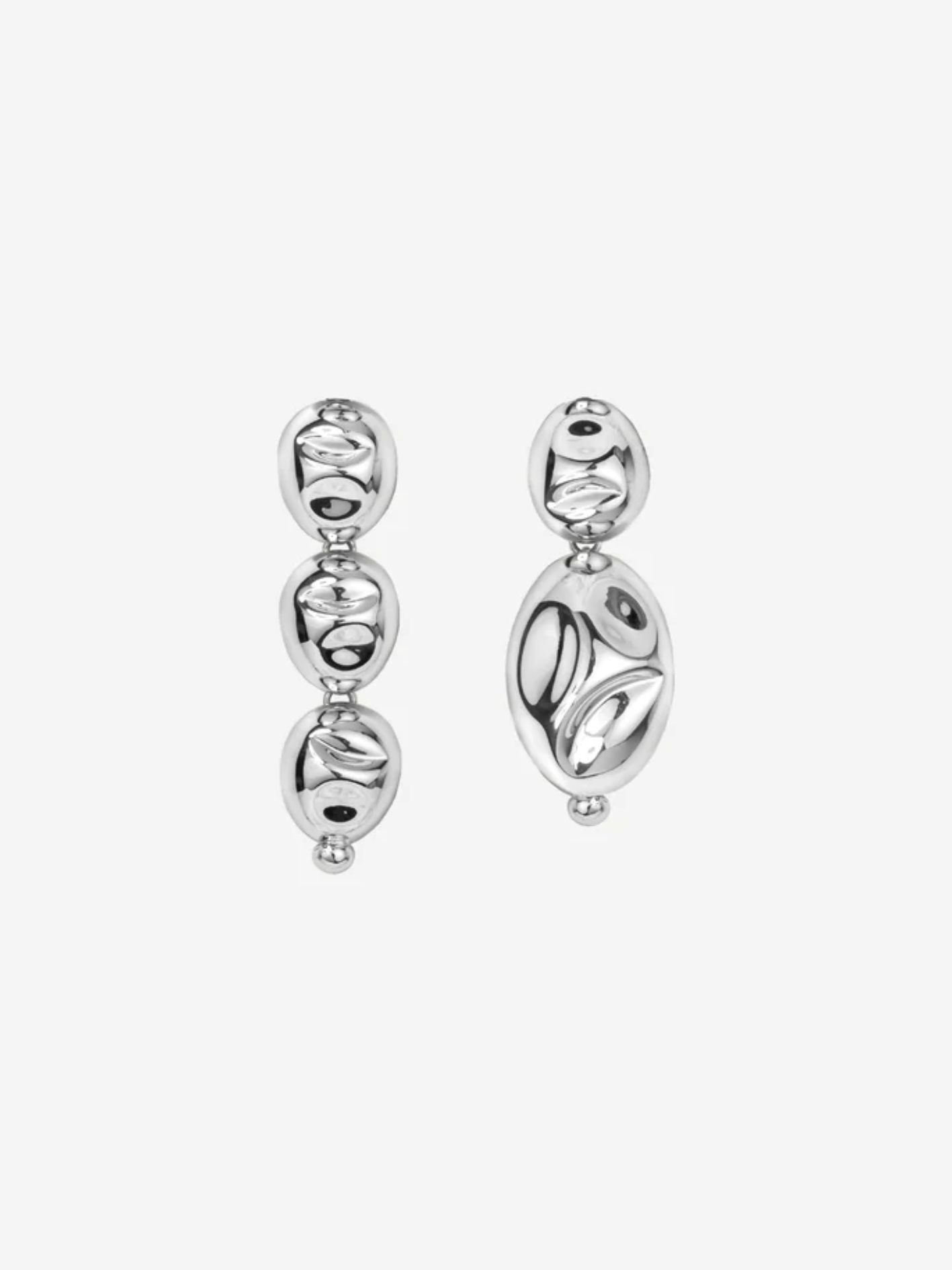 Aros Sordo Puerto Asymmetric Bañado en Plata