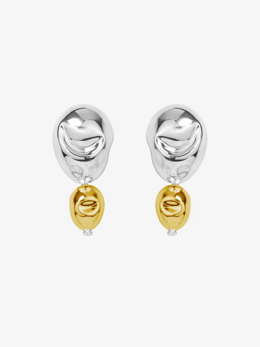 Aros Sordo Oriente Combinado Bañado en Oro 24KT