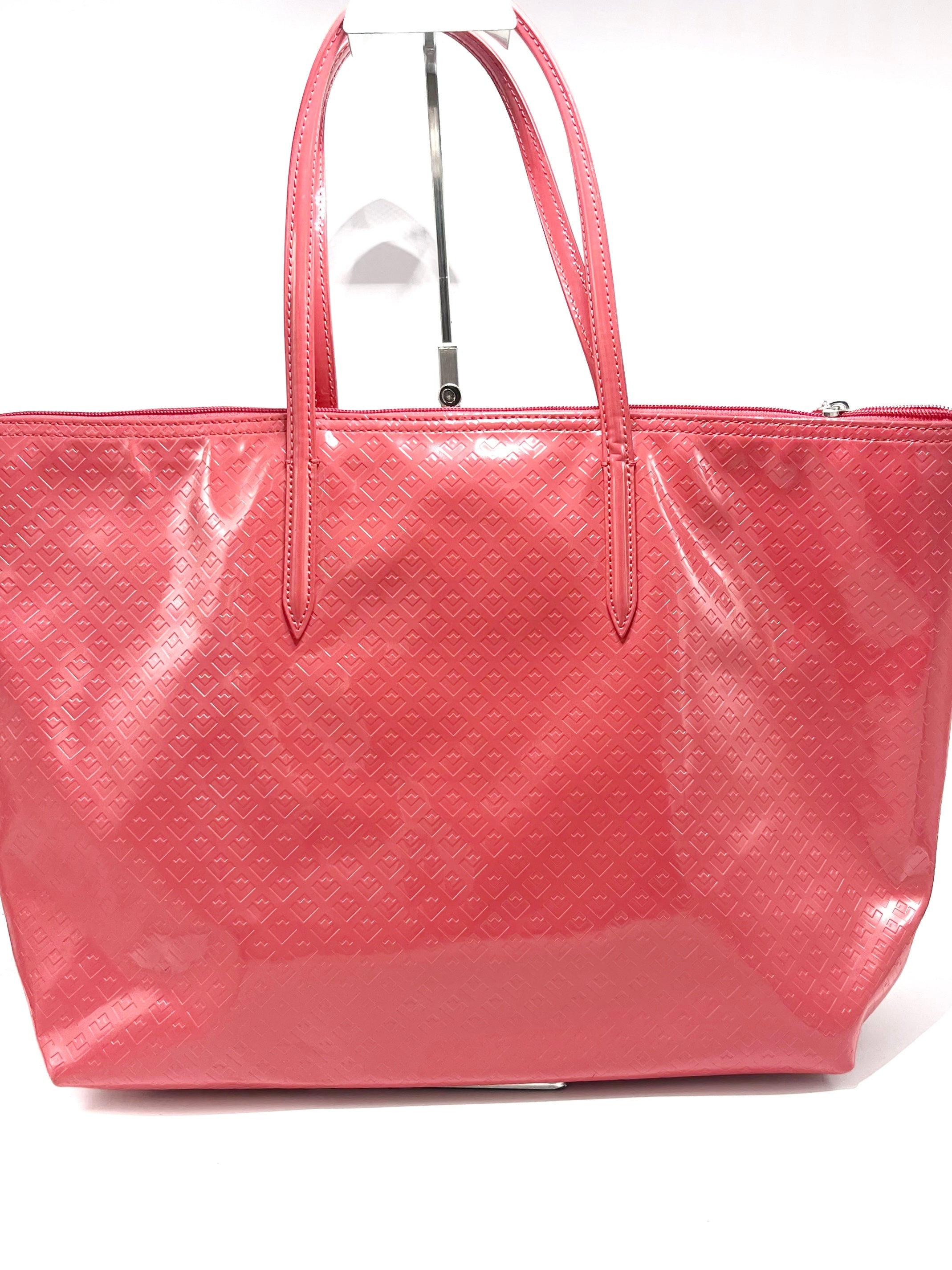 Lacoste glossy tote online bag