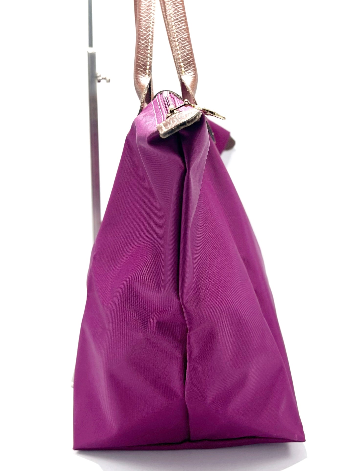 Cartera Longchamp Le Pliage M asa larga color violeta