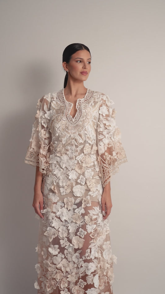 Vestido Kaftan Javier Saiach (talle S-M)