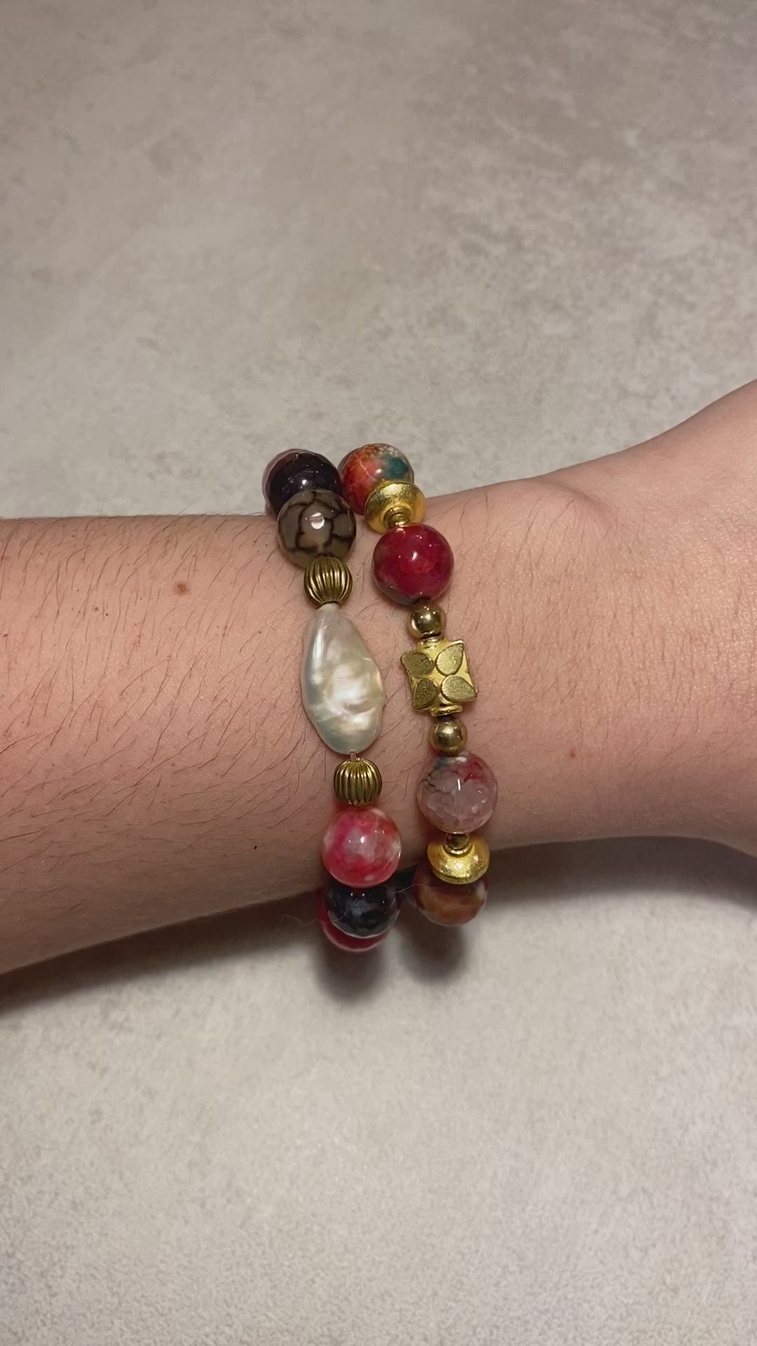 Set de Pulseras de Piedra Ágata