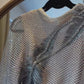 Vestido Largo Plateado con Flecos Ilse Jara (M)