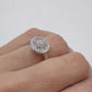 Anillo Halo Estilo Engagement en Oro Blanco 18k con Diamantes Naturales