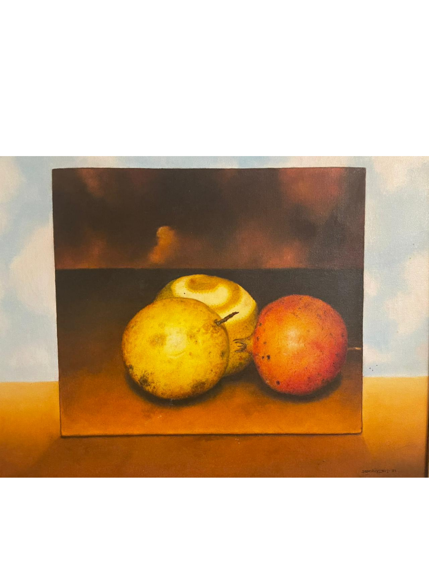Cuadro de Sebastián Diaz 60 x 50 cm. 3 frutas