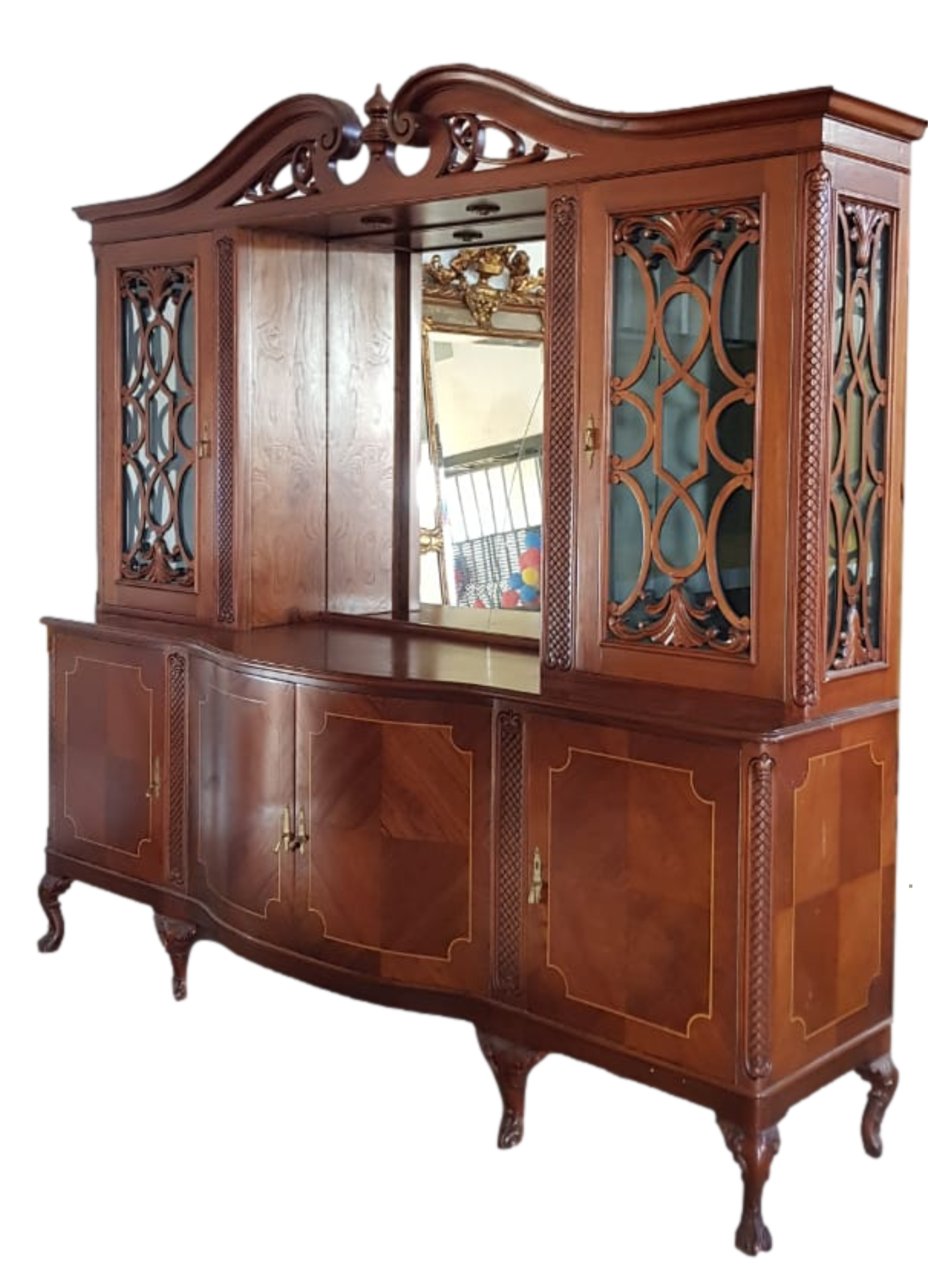 Cristalero de Madera con Marqueterie de Larsch